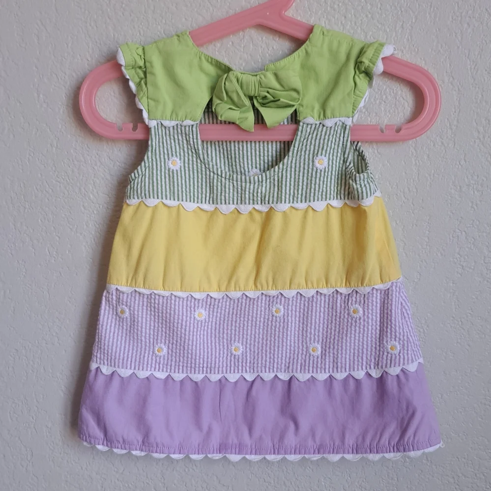 Gymboree Girls Colorful Pastel Striped Dress Size 6 Months